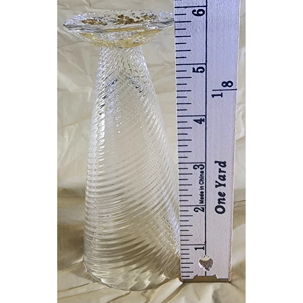 TOM STOENNER Drinkware - Gold & Swirl ~ Hand Blown Glass